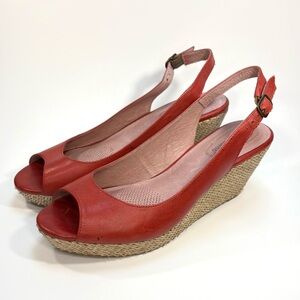 Corso Como Red Leather Slingback Sandals | 8.5